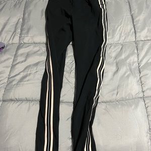 Glyder black gym pants leggings white stripes